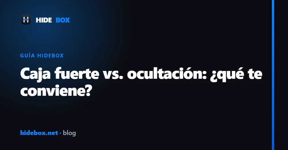 Caja fuerte vs. producto de ocultación: ¿qué te conviene?